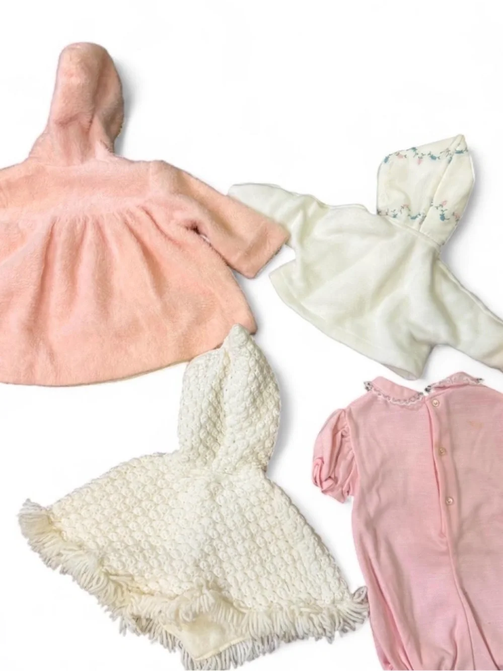 True Vintage 1970's Baby Clothes 4 pc Bundle Quiltex, Tiny Tots, Millicent